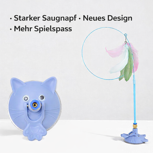 🐾 CatHunter – Interaktiver Katzen-Teaser mit starkem Saugnapf & austauschbarem Federkopf