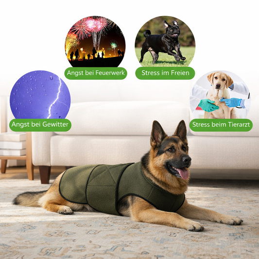 Beruhigende Komfort-Kleidung für Hunde. 🐶 Beruhigender Schutz bei Lärm, Blitz & Kälte