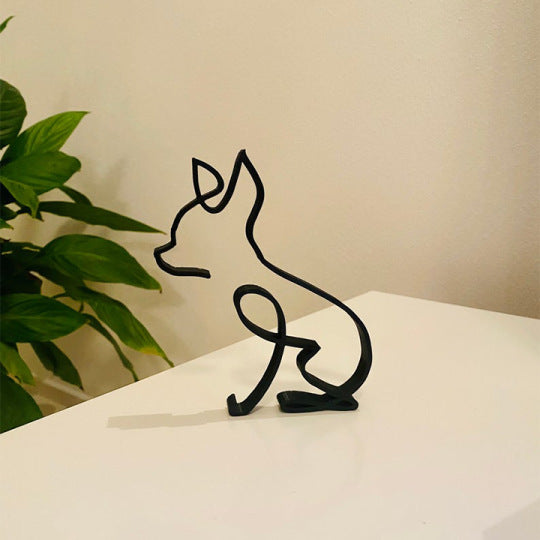 Formpfote - 🐕🐈 Minimalistische Metall-Tier Skulptur
